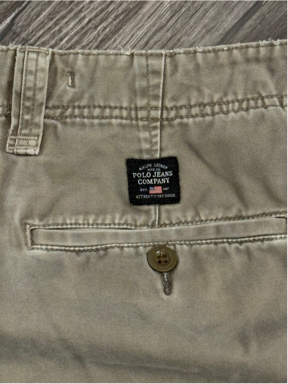 Vintage Y2K Polo Jeans Company Ralph Lauren Cargo Shorts Mens 36 Khaki Green - Picture 7 of 7